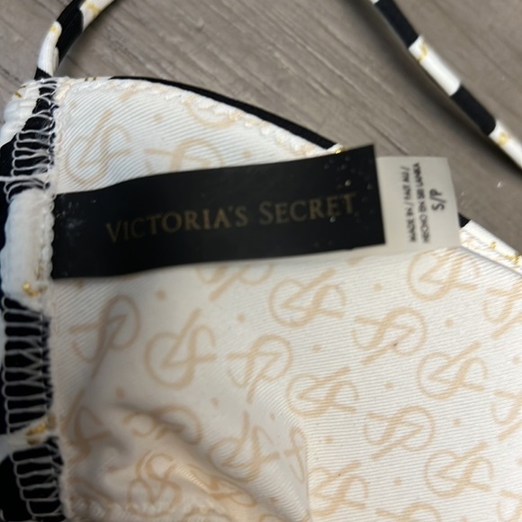 VICTORIA’S SECRET BLACK WHITE GOLD BIKINI SMALL - Picture 5 of 15
